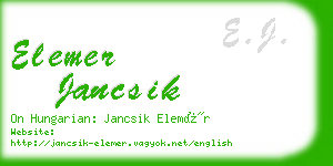 elemer jancsik business card